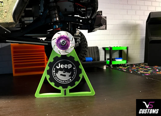 Jeep JK Gear Vintage style Off-road Logo RC Crawler Axle Stand