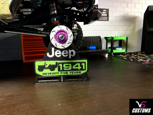 Jeep 1941 Willy's Vintage style Off-road Logo RC Crawler Axle Stand
