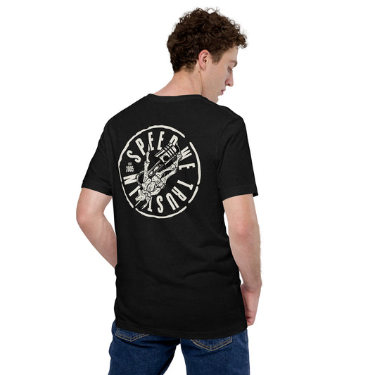 In Speed We Trust JDM, Rat Rod, Hot Rod, Rockabilly, Mechanic Shop Style Technician T-Shirt
